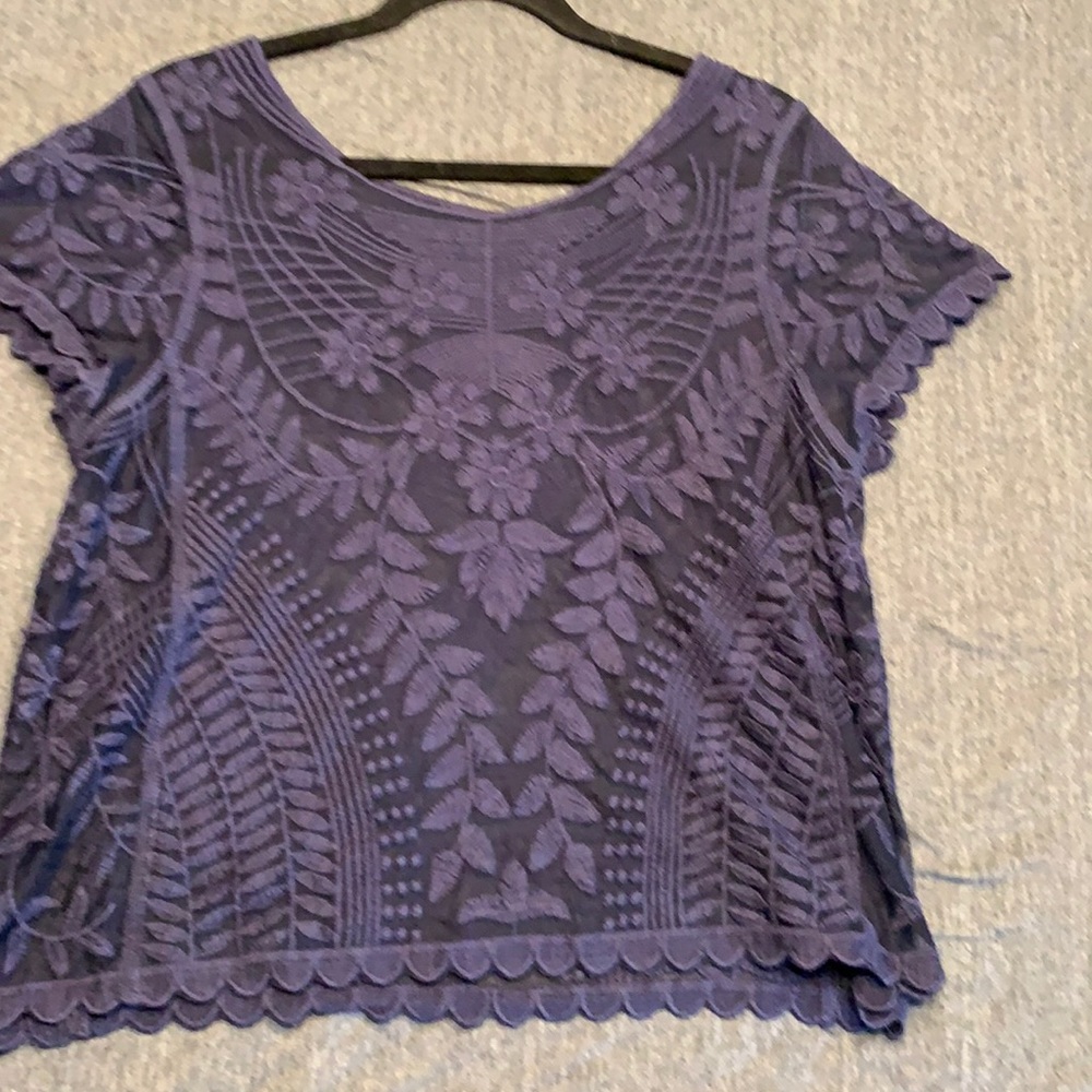 Navy blue Lace t shirt